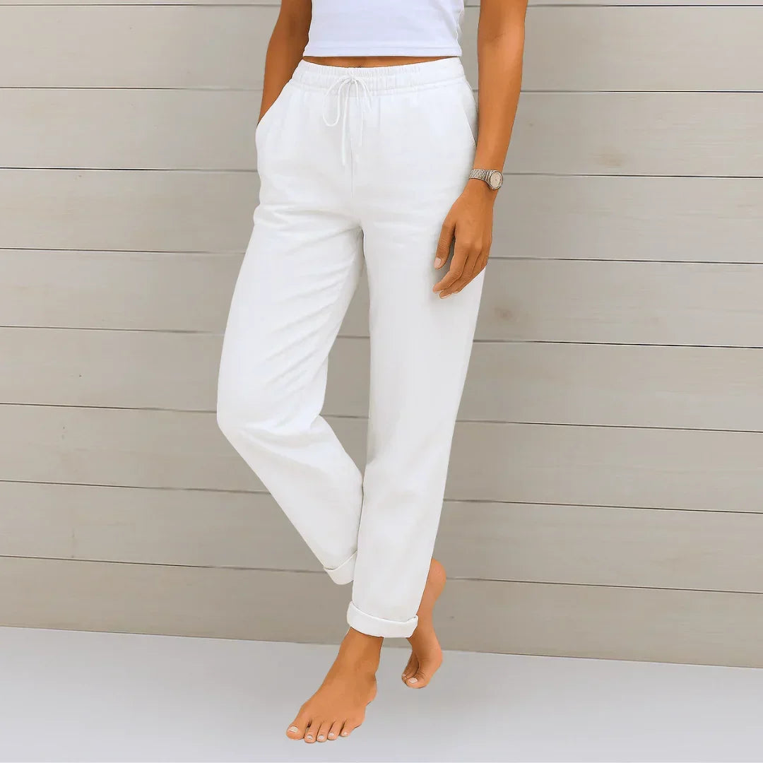 MOREAU LYON | PANTALON EN LIN EXTENSIBLE POUR FEMMES