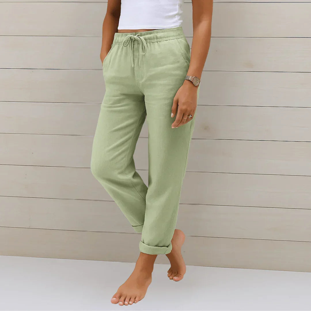 MOREAU LYON | PANTALON EN LIN EXTENSIBLE POUR FEMMES