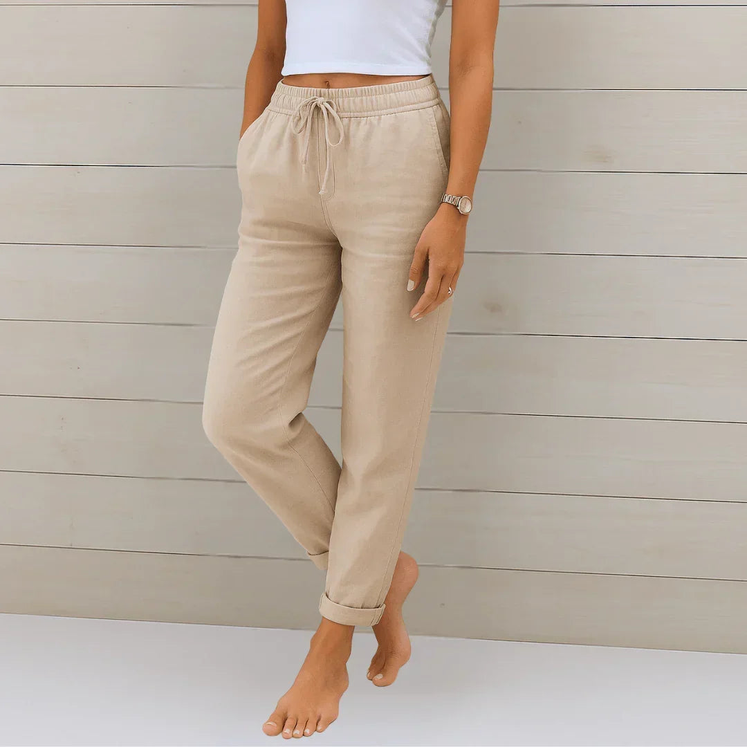 MOREAU LYON | PANTALON EN LIN EXTENSIBLE POUR FEMMES
