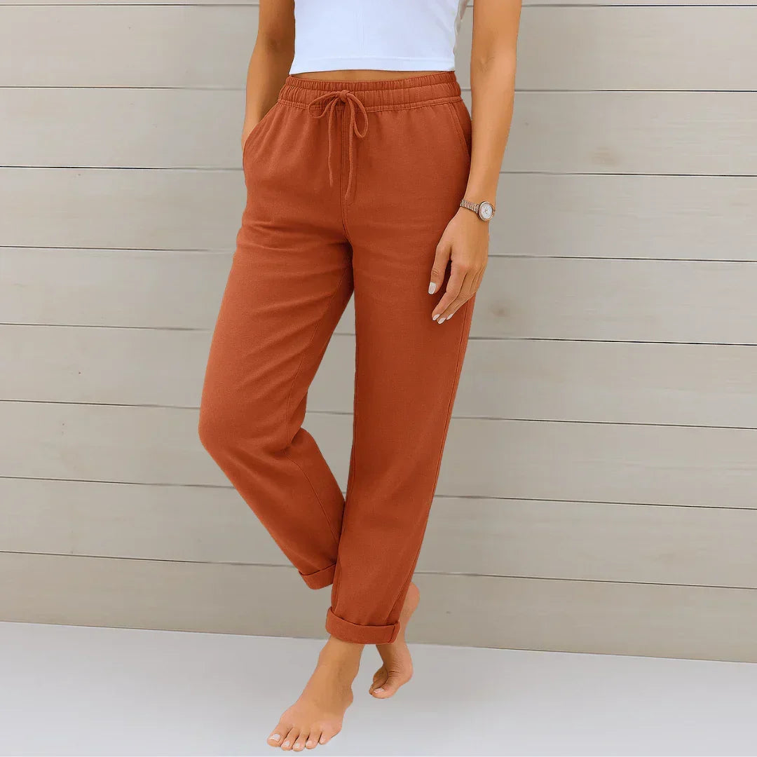 MOREAU LYON | PANTALON EN LIN EXTENSIBLE POUR FEMMES