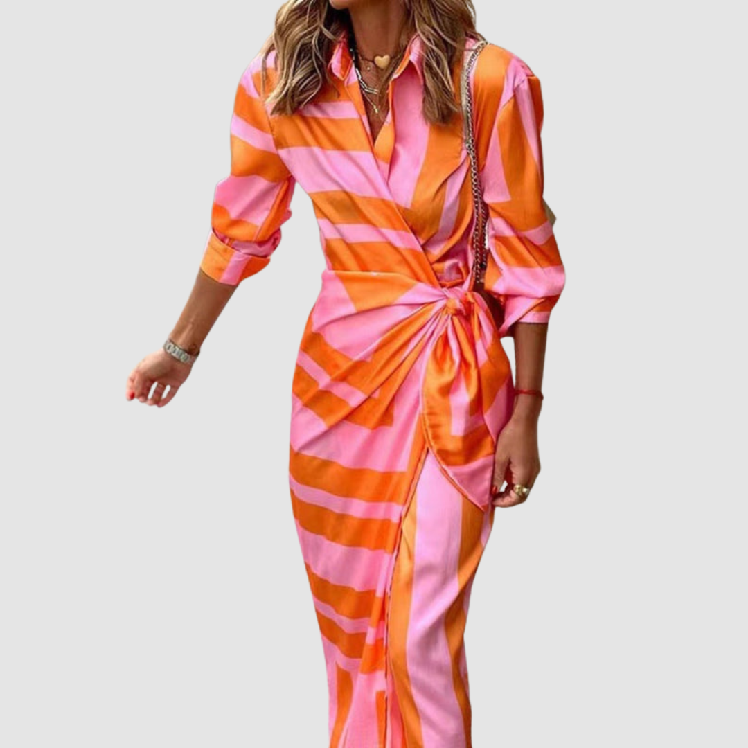Maisonrivelle | Robe d'été élégante à rayures Cecilia