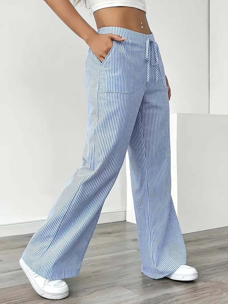 Louise - Pantalons Rayés Décontractés