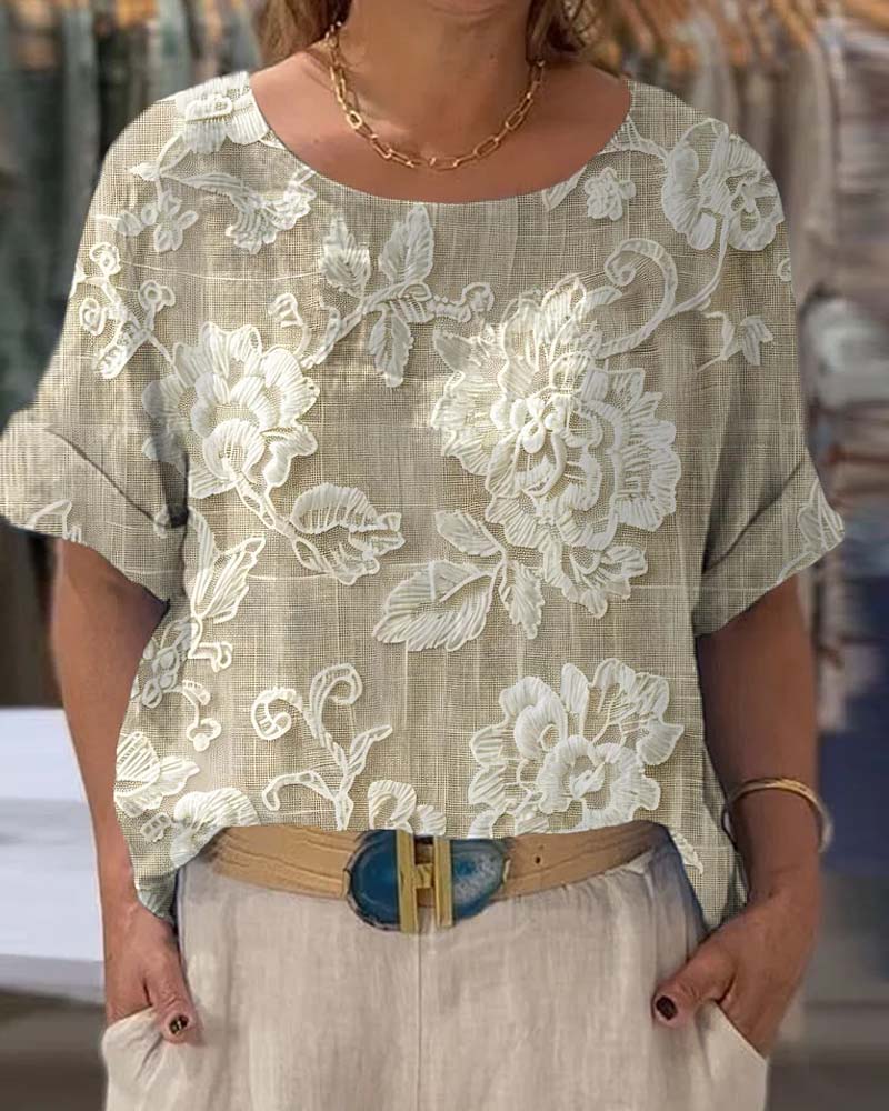 Maelin - T-Shirt Floral Vintage