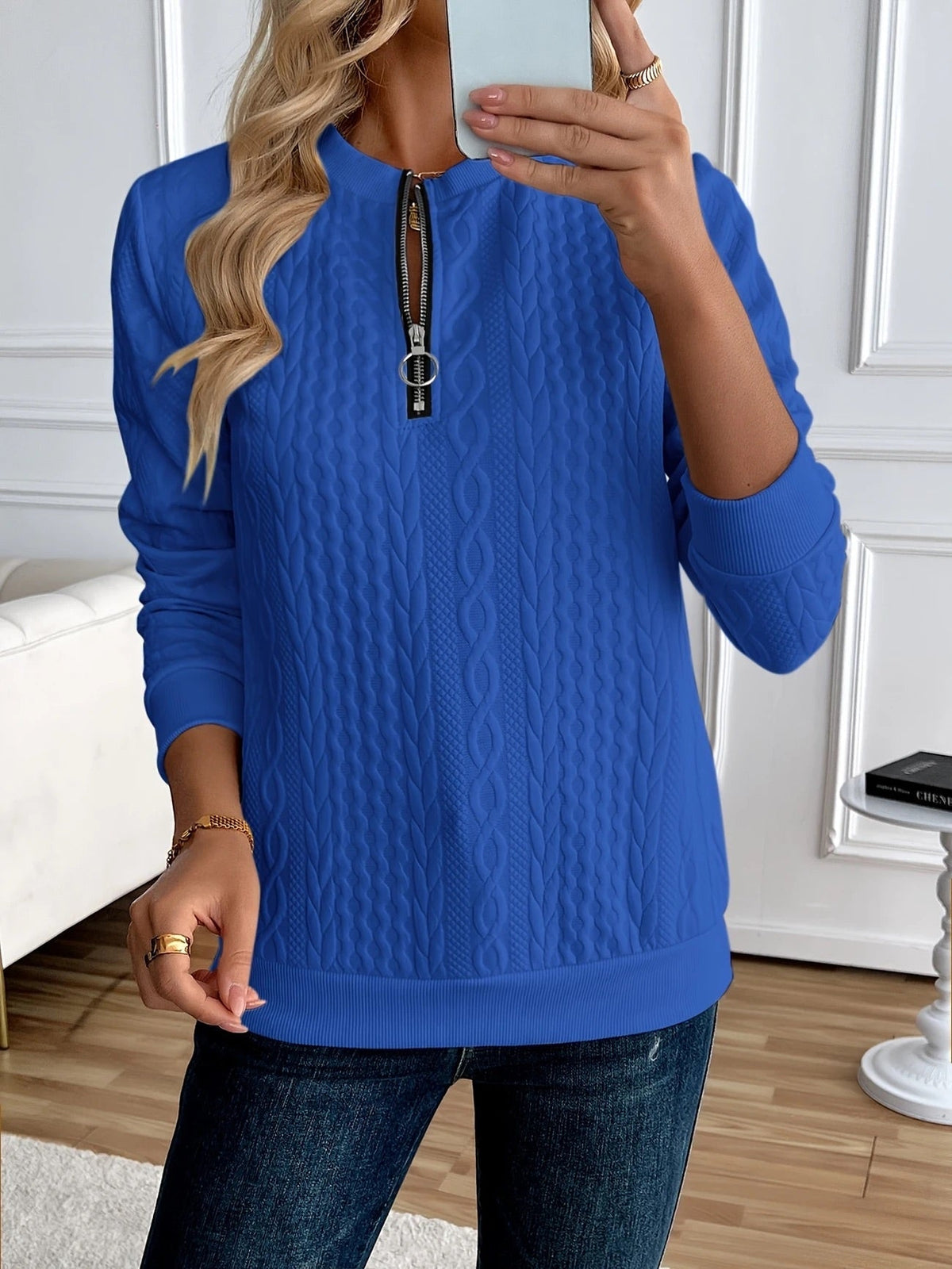 MOREAU LYON | SWEAT ZIPPÉ TEXTURÉ POUR FEMMES