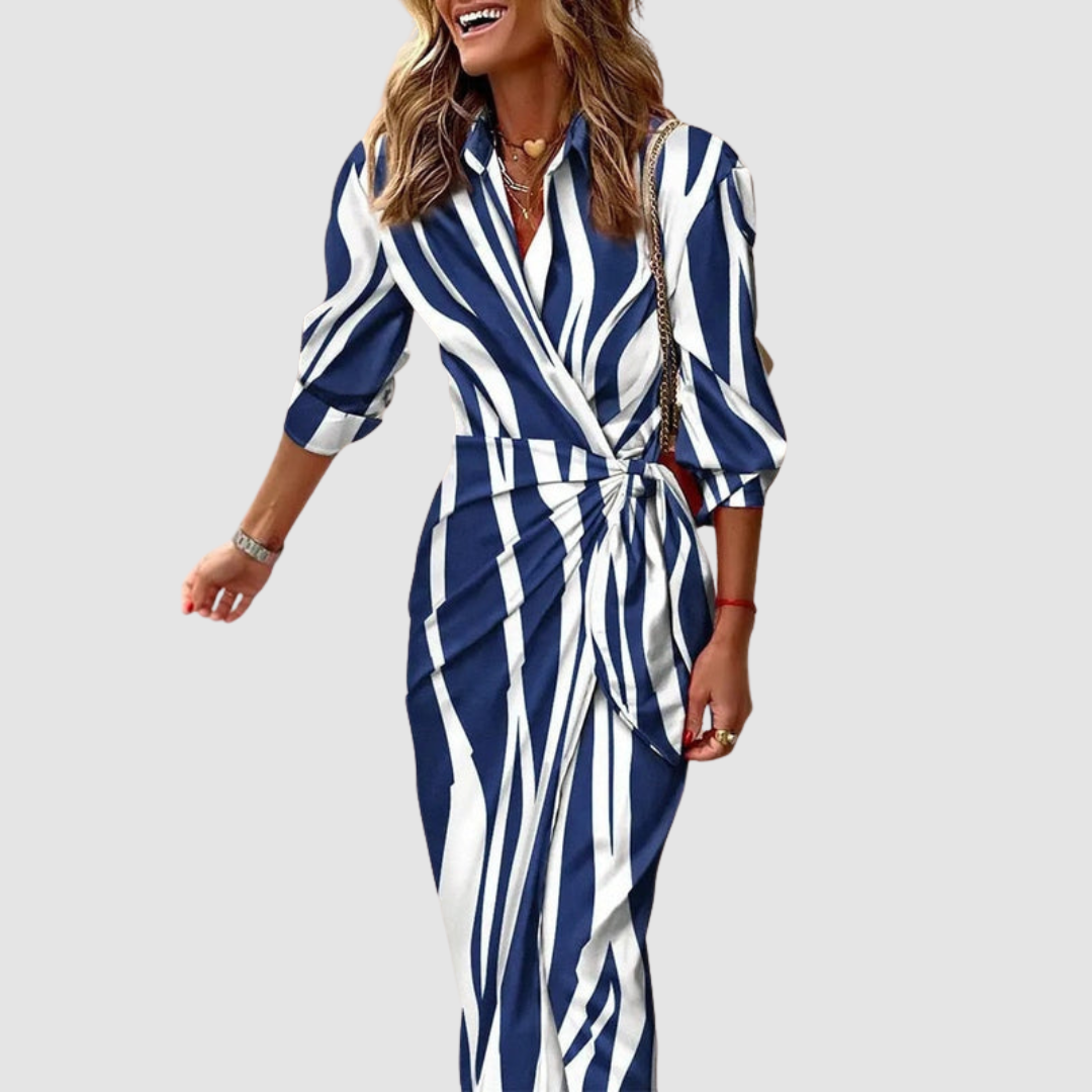 Xalviere | Elegante Gestreepte Zomerjurk Cecilia