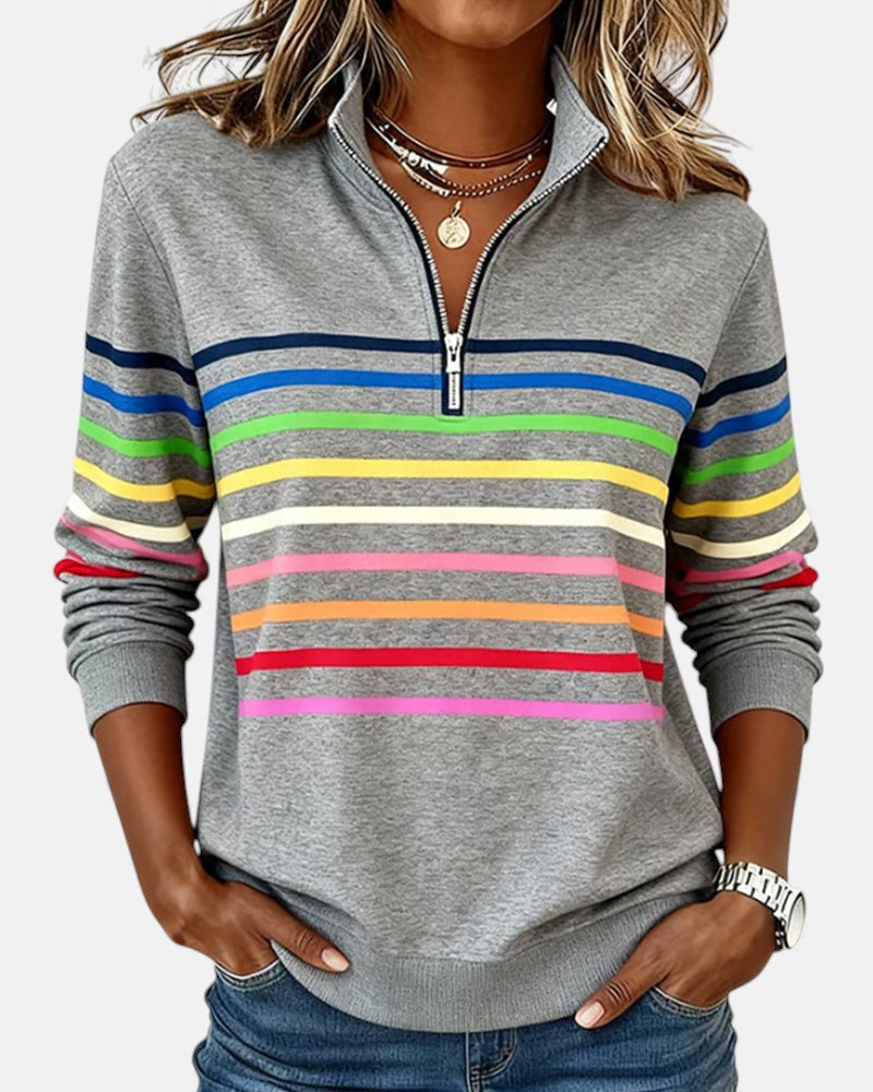 MOREAU LYON | PULL RAYÉ À FERMETURE ÉCLAIR POUR FEMMES
