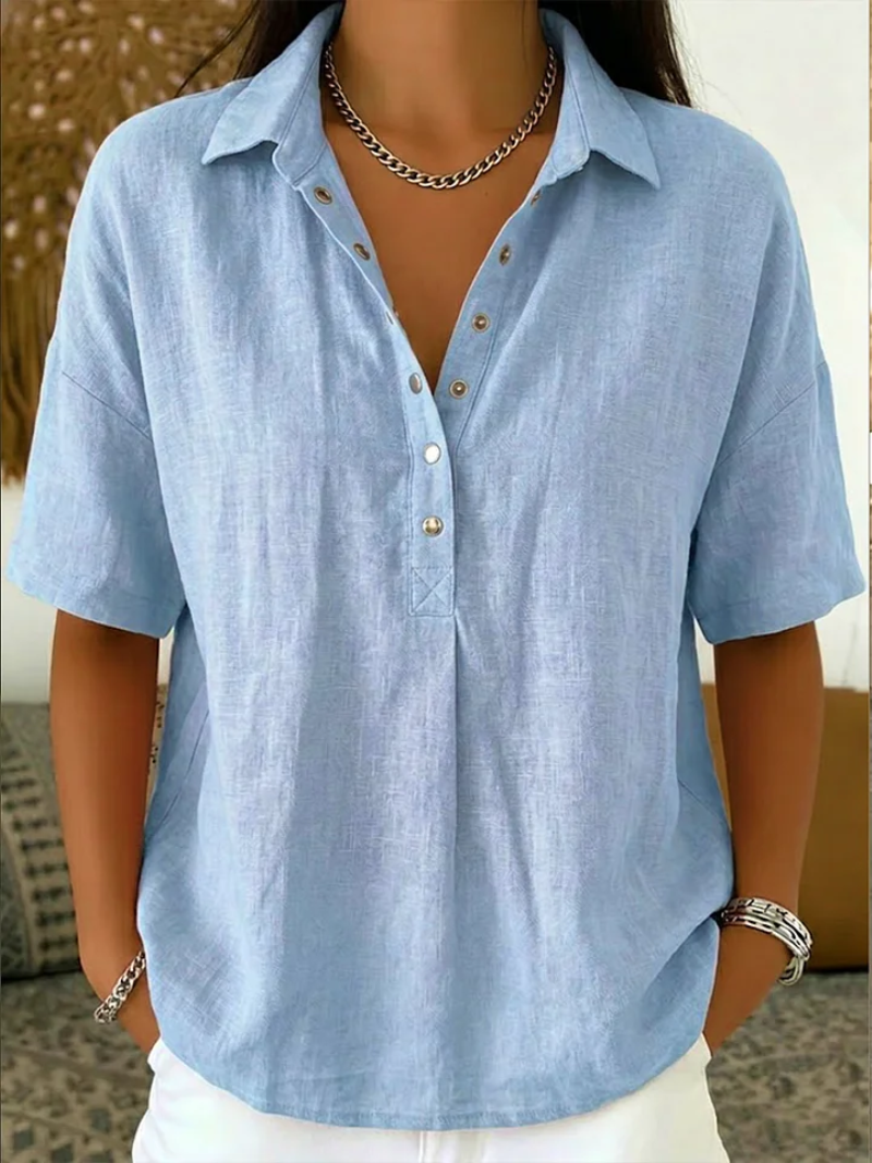 MOREAU LYON | BLOUSE CLASSIQUE À COL EN V POUR FEMME