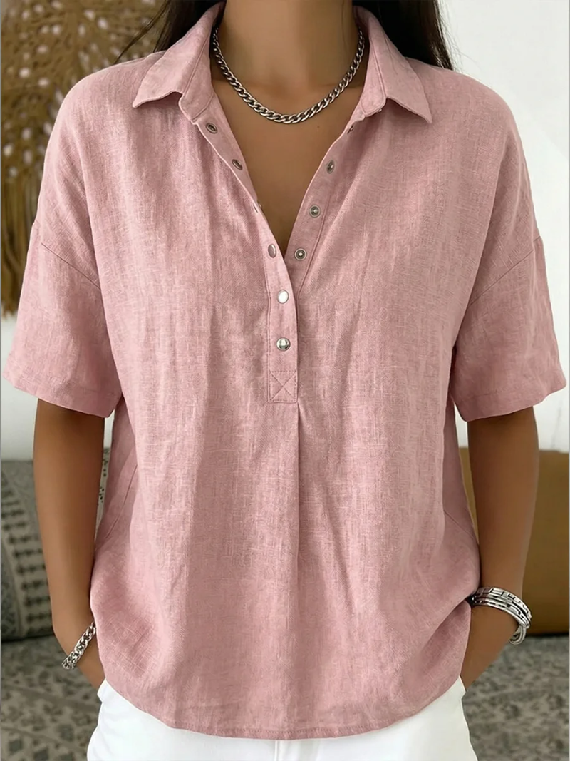 MOREAU LYON | BLOUSE CLASSIQUE À COL EN V POUR FEMME