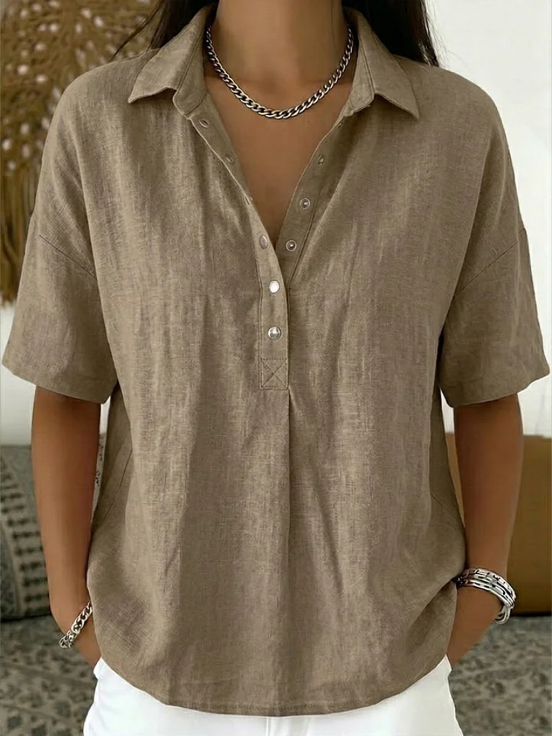 MOREAU LYON | BLOUSE BOUTONNÉE COL V POUR FEMME