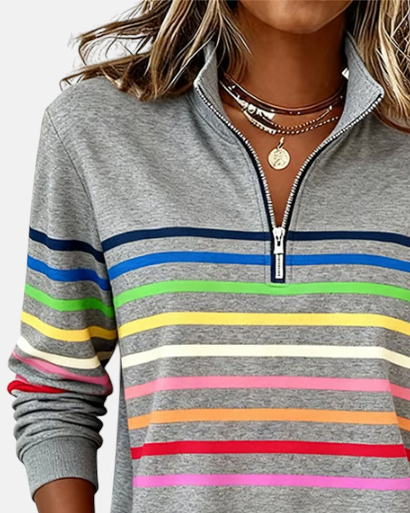 MOREAU LYON | PULL RAYÉ À FERMETURE ÉCLAIR POUR FEMMES