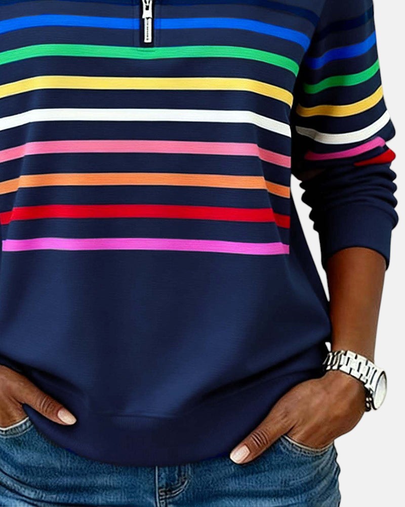 MOREAU LYON | PULL RAYÉ À FERMETURE ÉCLAIR POUR FEMMES