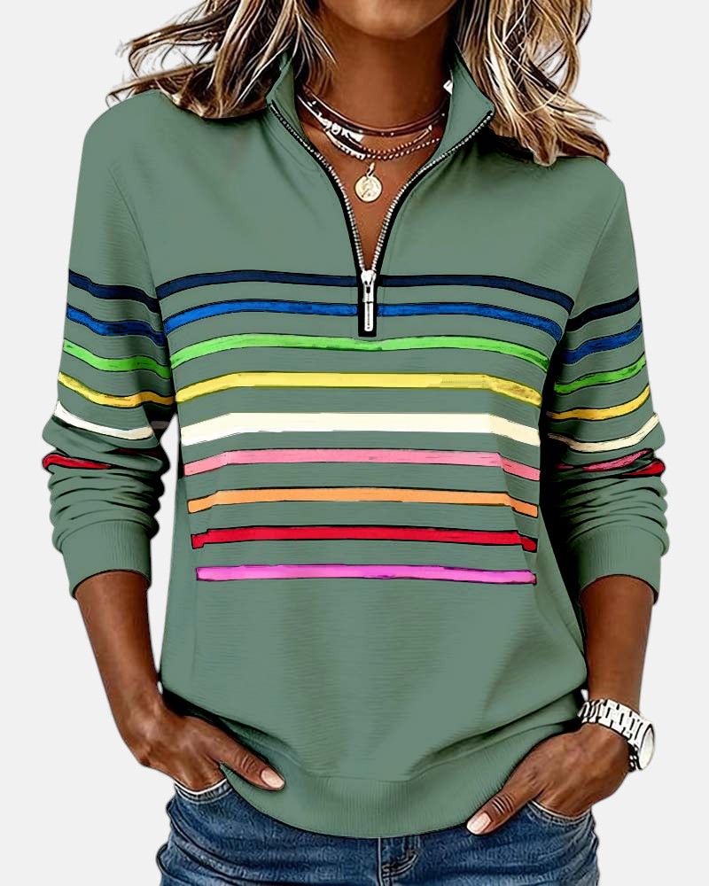 MOREAU LYON | PULL RAYÉ À FERMETURE ÉCLAIR POUR FEMMES
