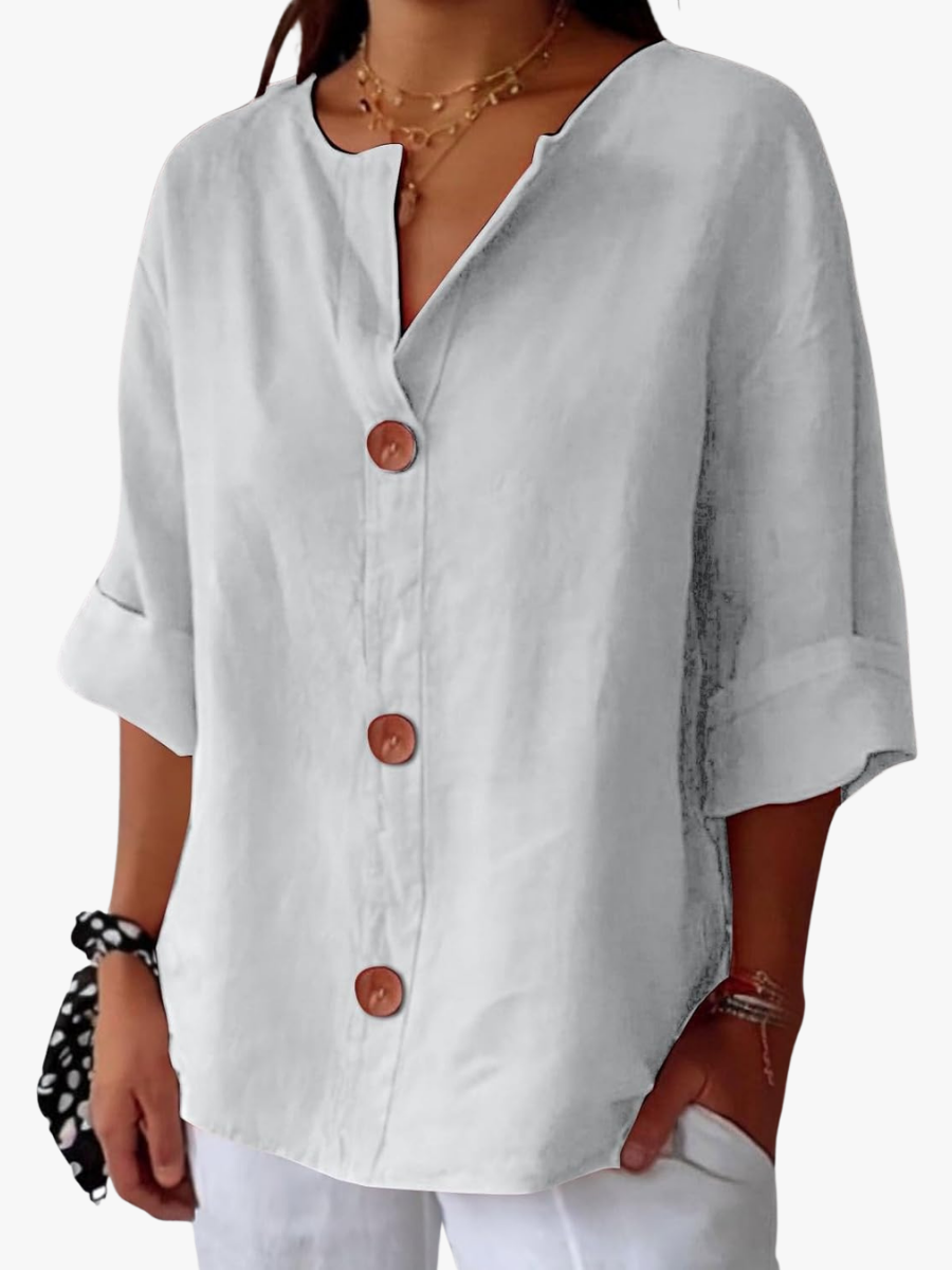 MOREAU LYON | CHEMISE À COL EN V POUR FEMMES