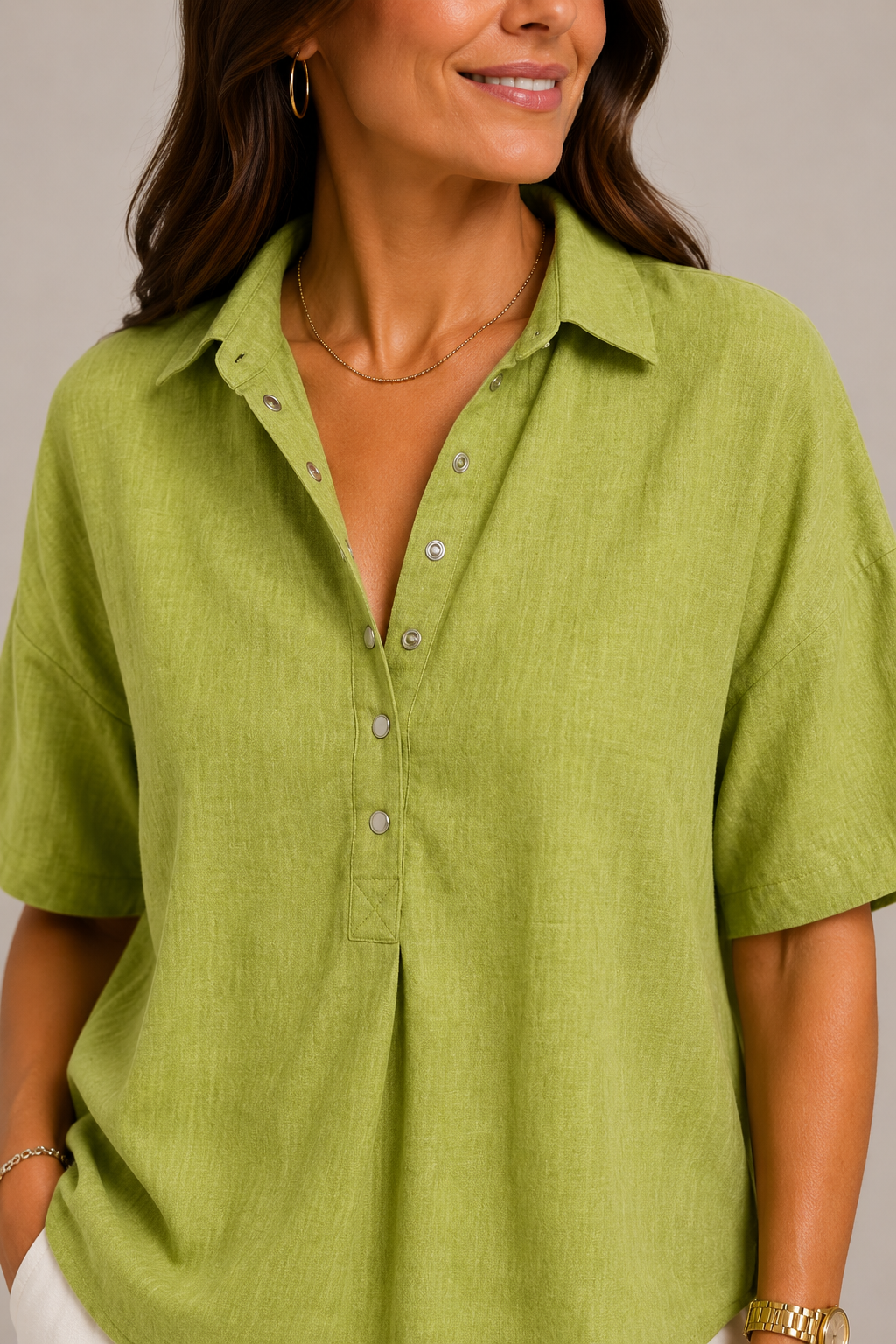 MOREAU LYON | CHIC BLOUSE À COL EN V POUR FEMMES
