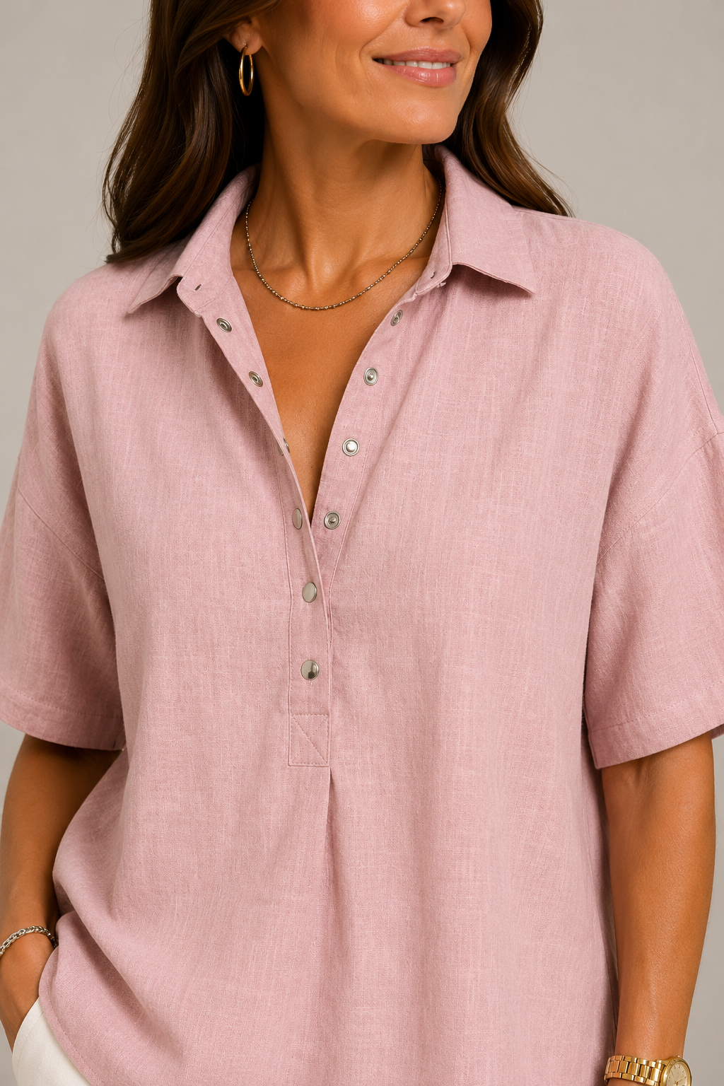 MOREAU LYON | CHIC BLOUSE À COL EN V POUR FEMMES