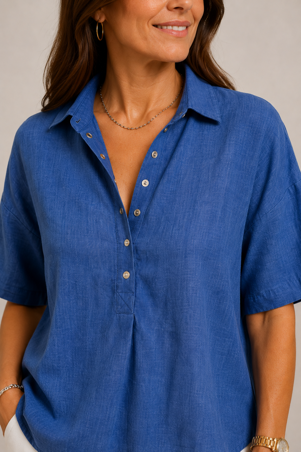 MOREAU LYON | CHIC BLOUSE À COL EN V POUR FEMMES