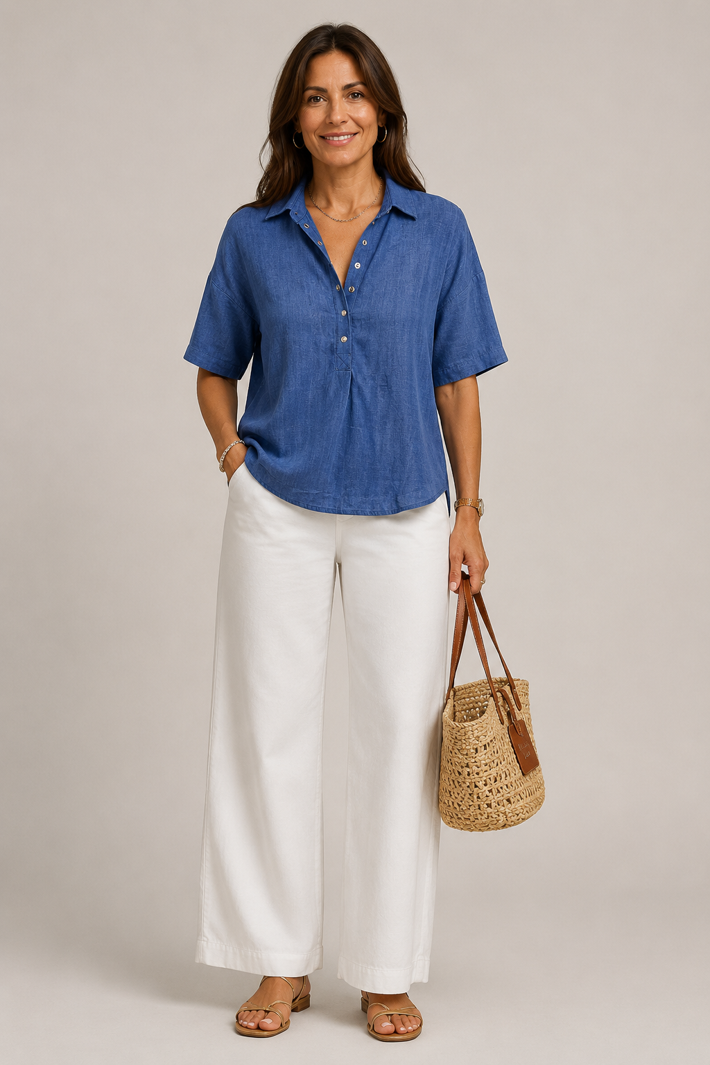 MOREAU LYON | CHIC BLOUSE À COL EN V POUR FEMMES