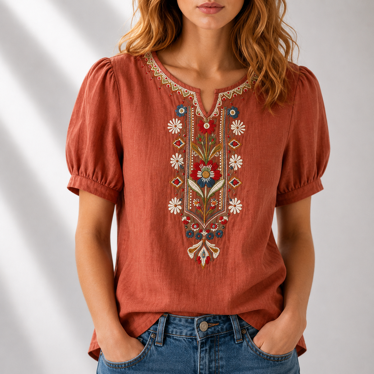 MOREAU LYON | BLOUSE À BRODERIES FLORALES POUR FEMMES