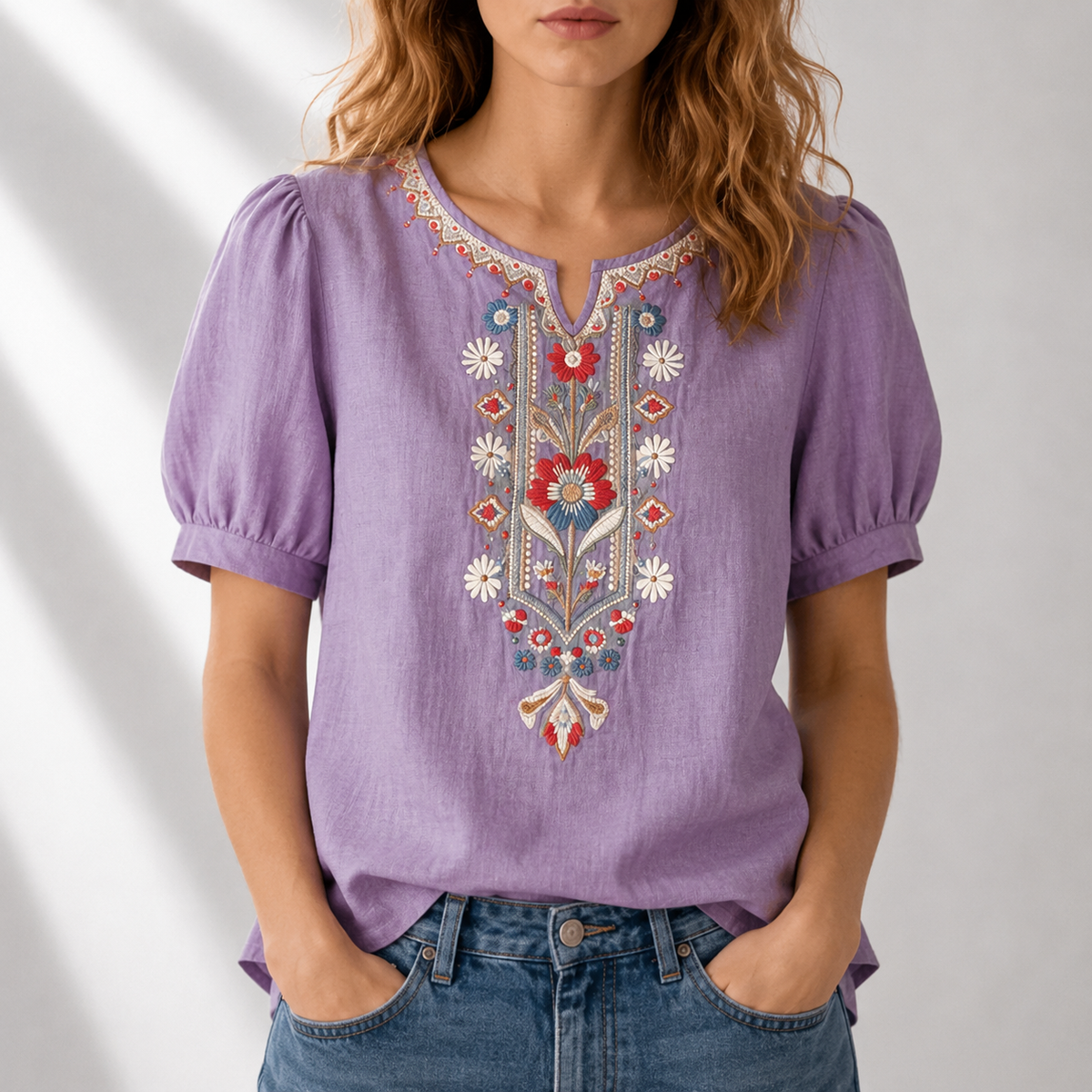 MOREAU LYON | BLOUSE À BRODERIES FLORALES POUR FEMMES