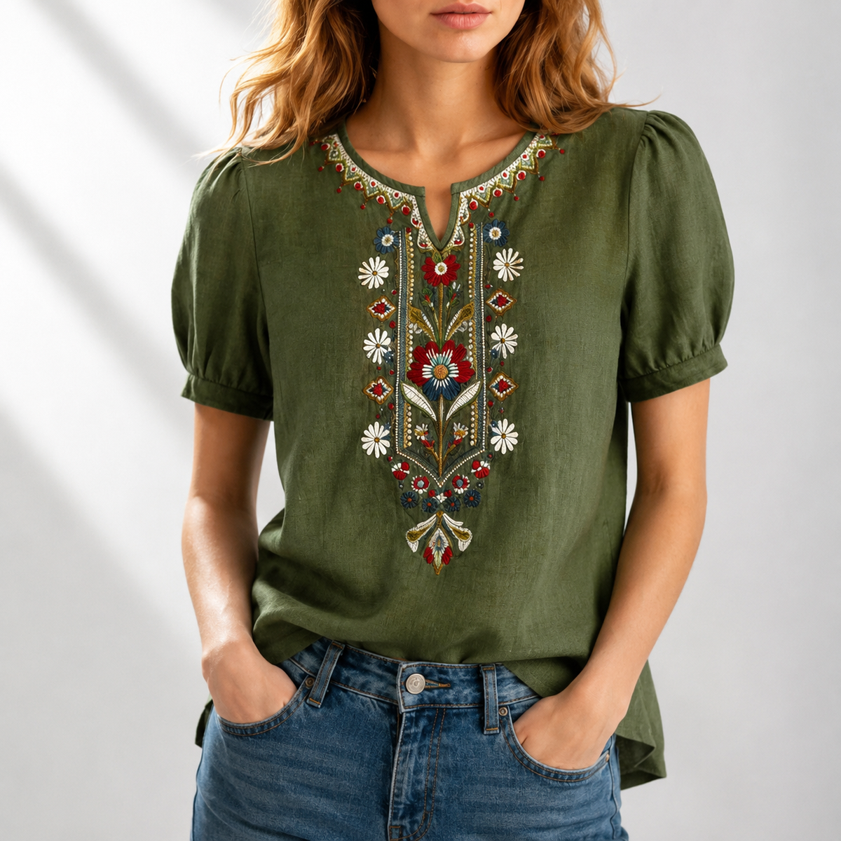 MOREAU LYON | BLOUSE À BRODERIES FLORALES POUR FEMMES