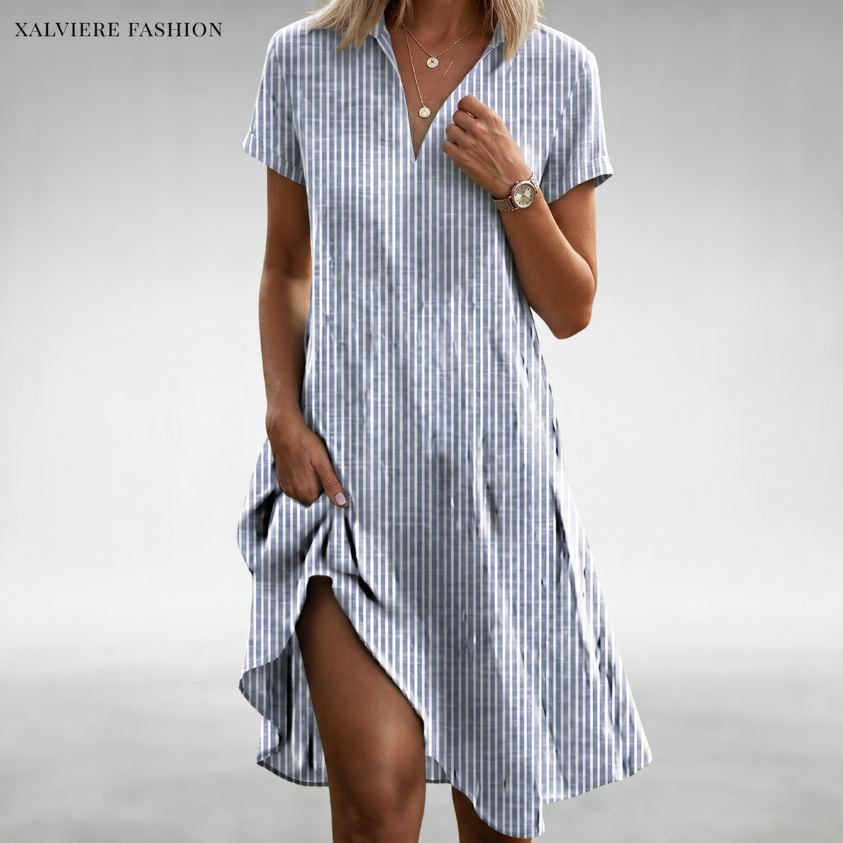 Xalviere | Lichtgewicht Comfort Midi Jurk Claire