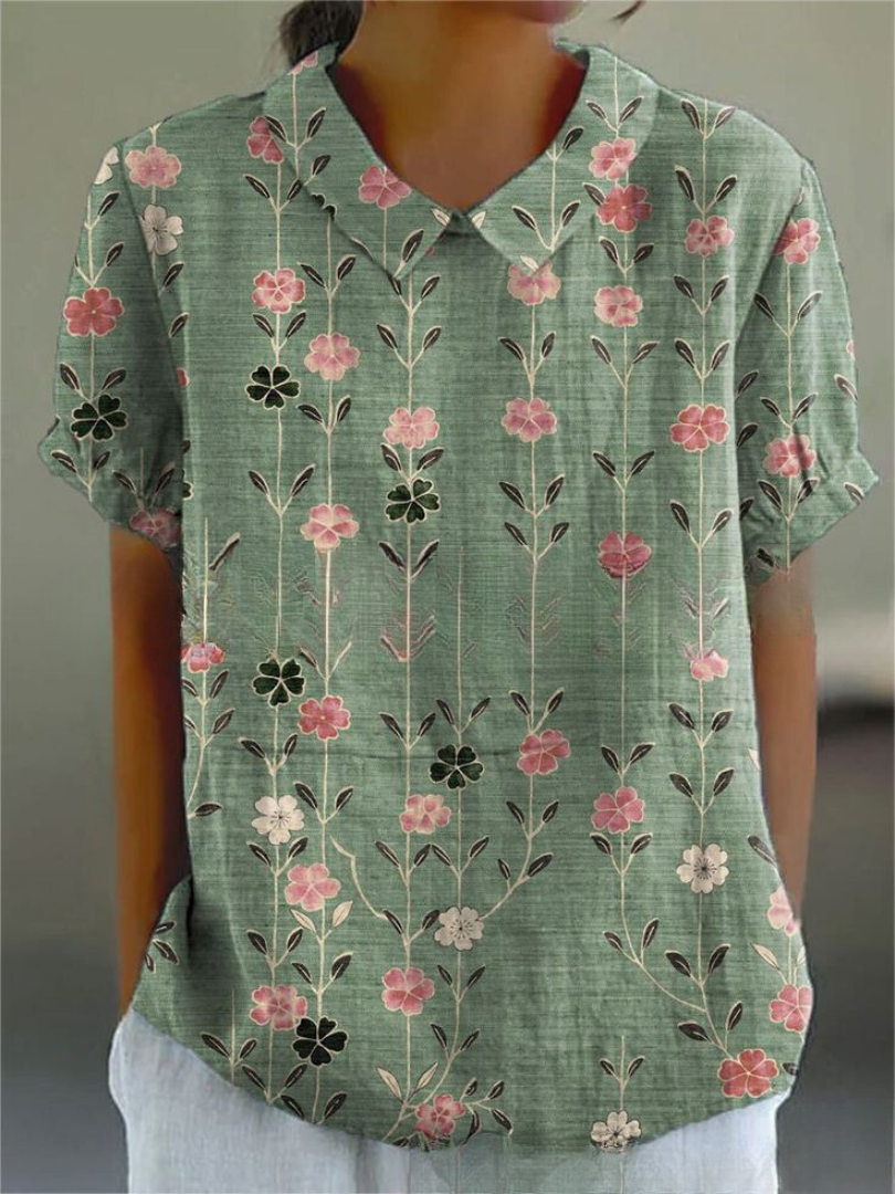 Sofia - Chemise Fleurie Élégante
