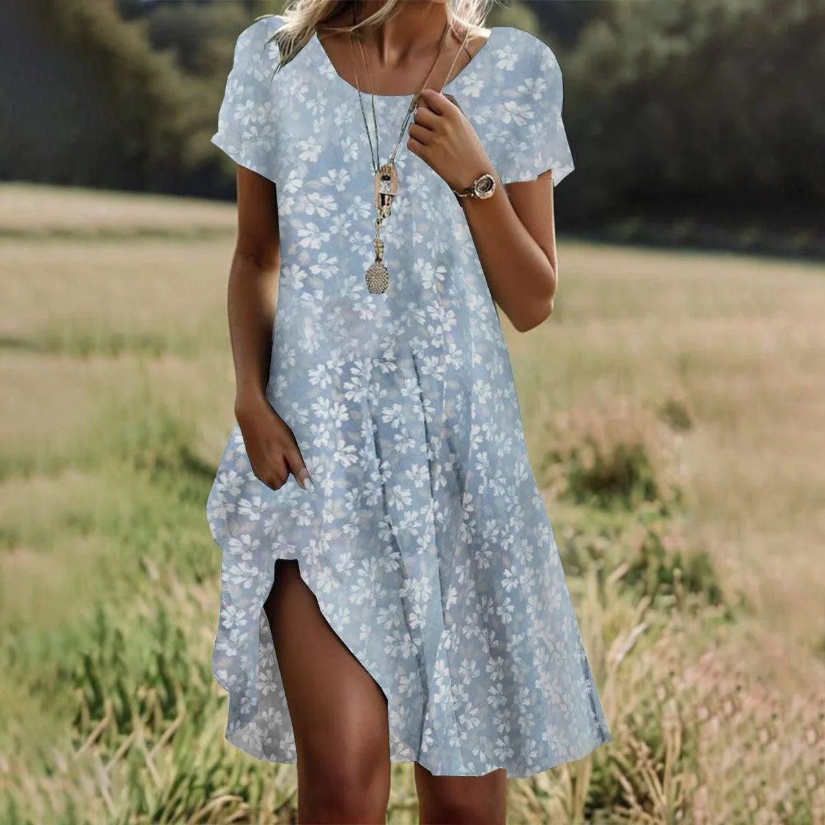 ZOMERSE MIDI JURK VOOR VROUWEN