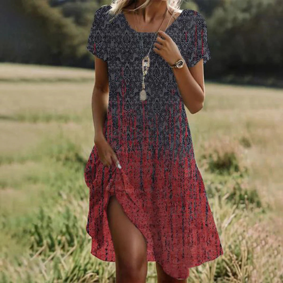 ZOMERSE MIDI JURK VOOR VROUWEN