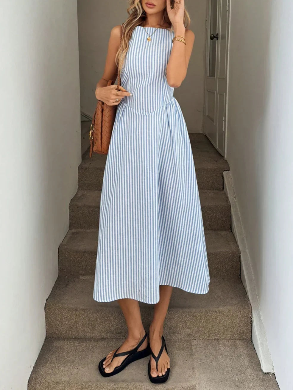 Maisonrivelle | Robe longue Denise style nautique