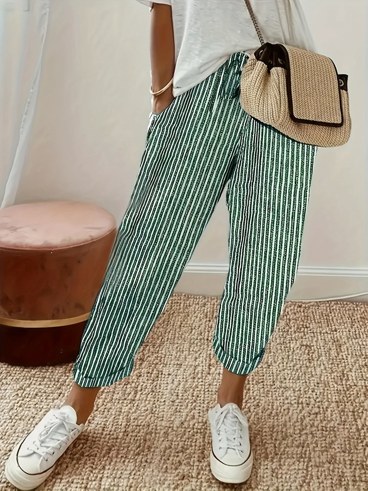 MOREAU LYON | PANTALONS LARGES À RAYURES POUR FEMMES