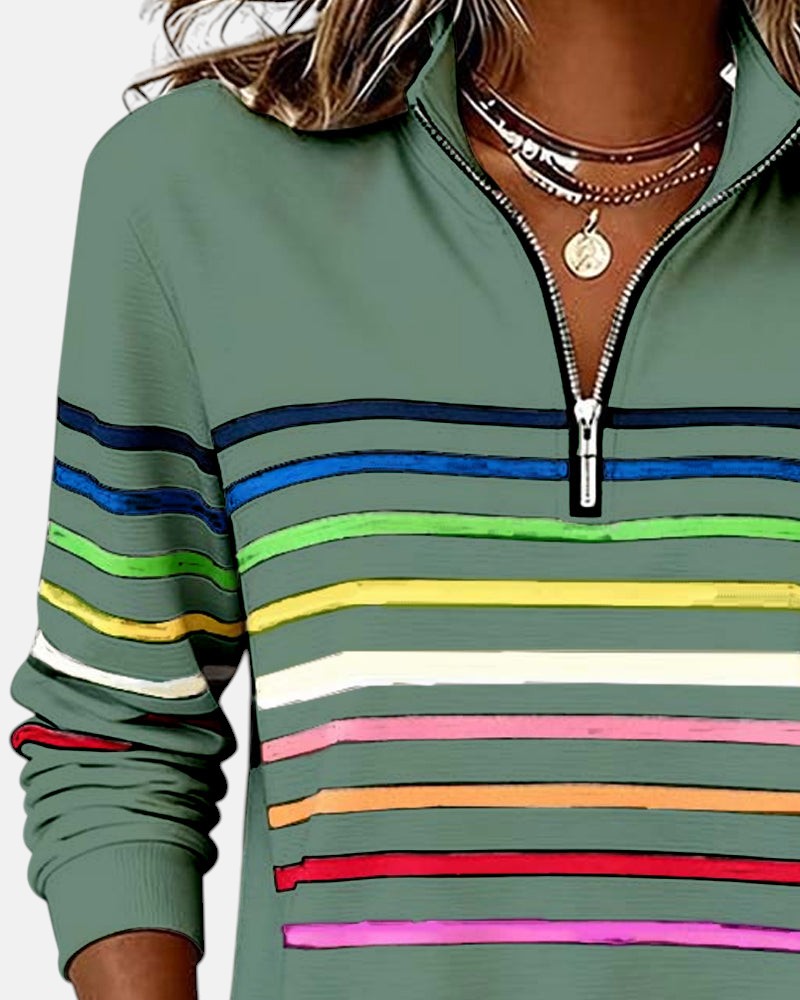 MOREAU LYON | PULL RAYÉ À FERMETURE ÉCLAIR POUR FEMMES