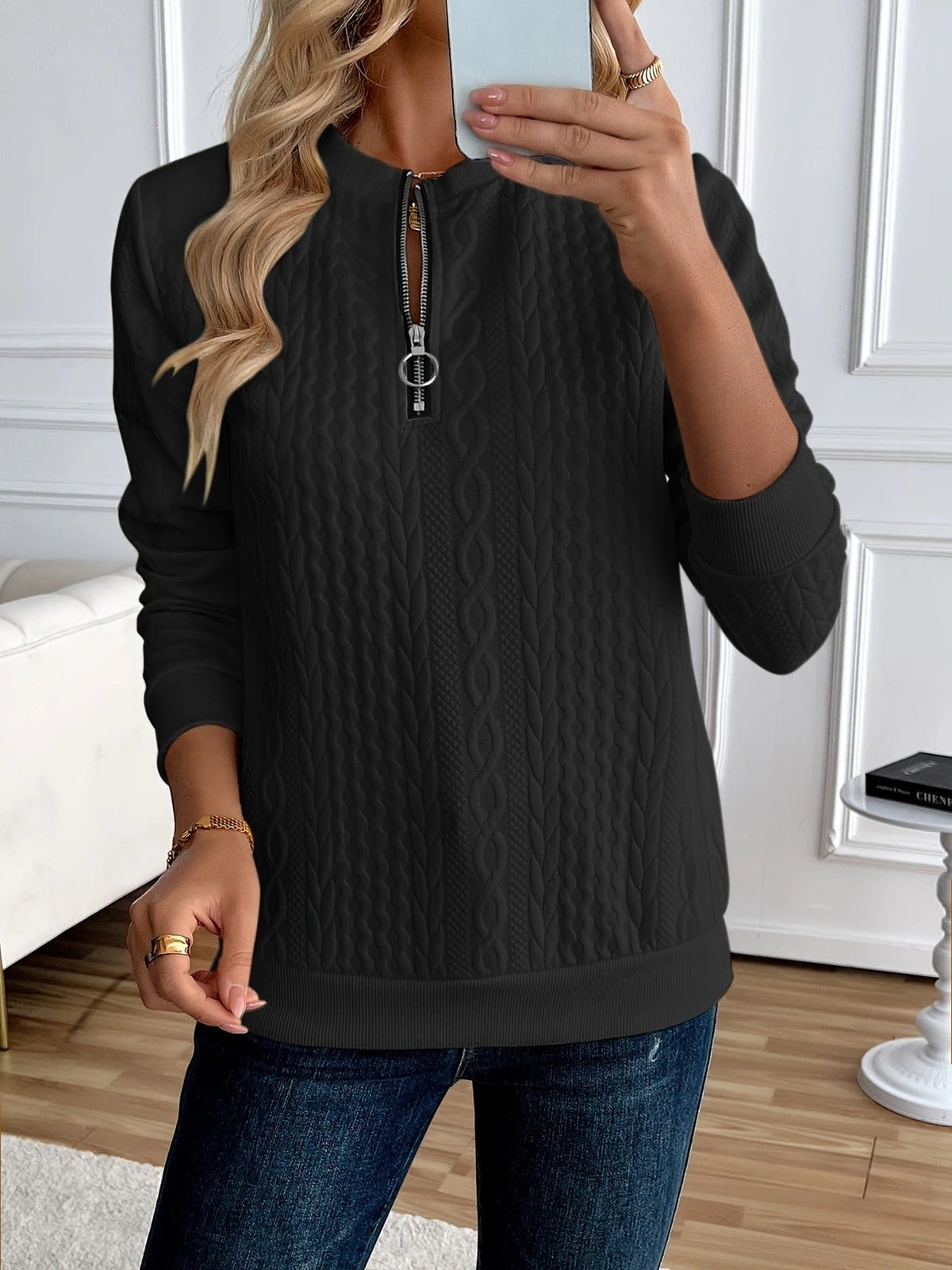 MOREAU LYON | SWEAT ZIPPÉ TEXTURÉ POUR FEMMES