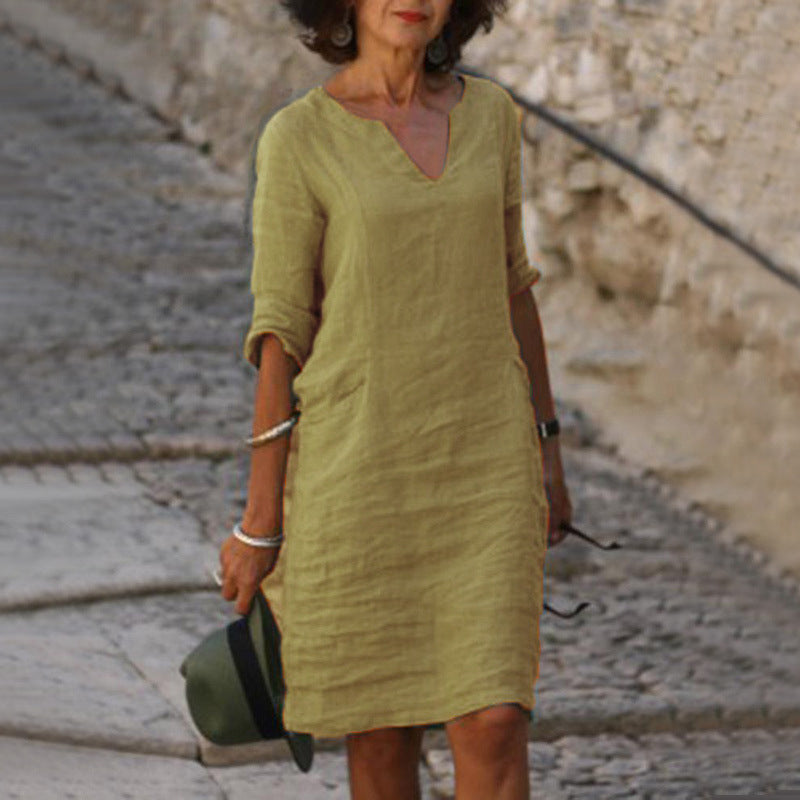 Maisonrivelle | Robe d'été féminine à col en V