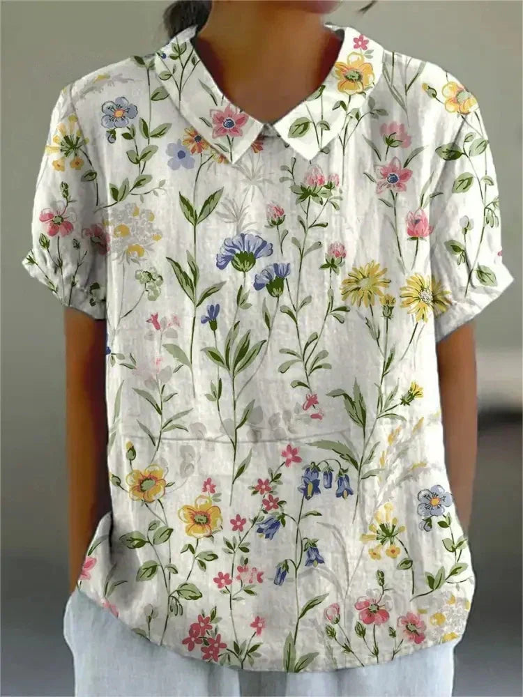 Sofia - Chemise Fleurie Élégante