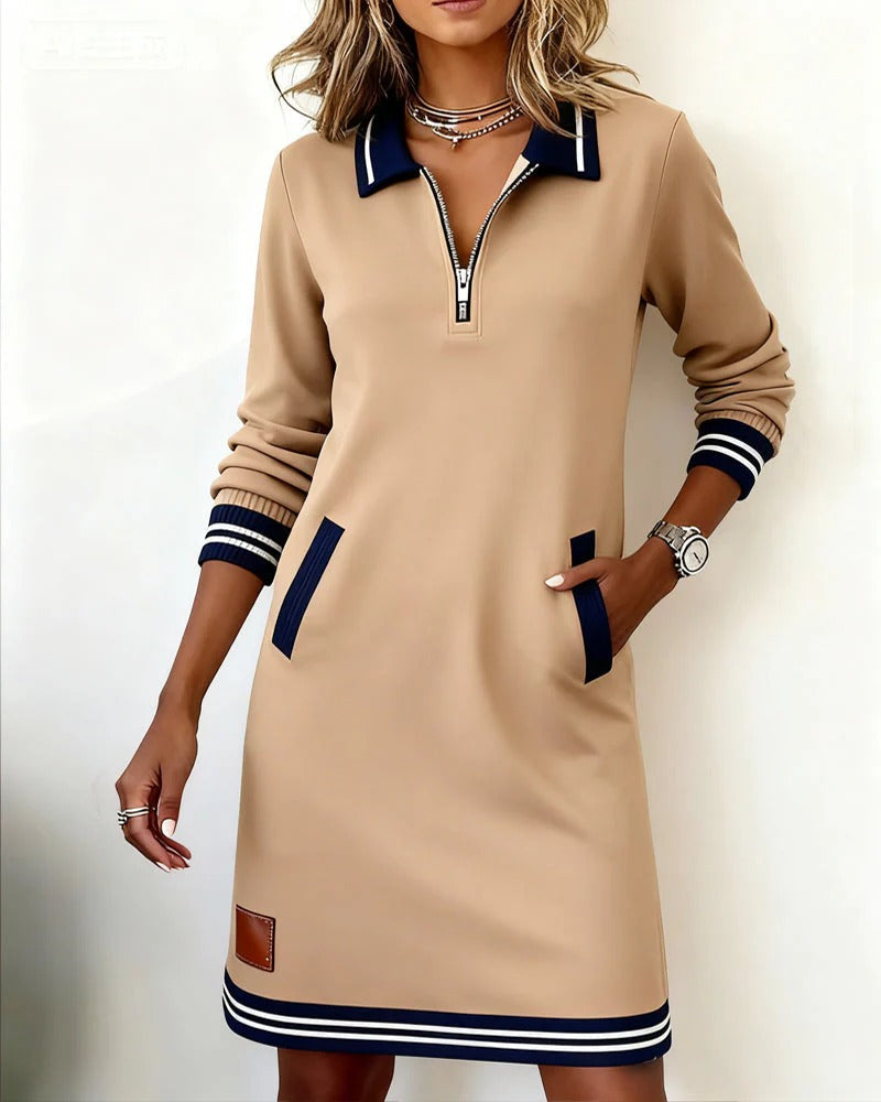 Maisonrivelle | Robe midi intemporelle à manches longues