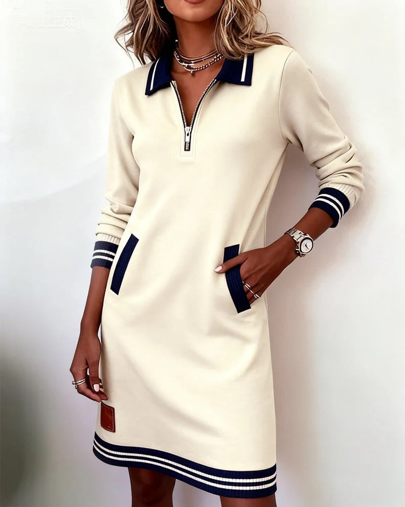 Maisonrivelle | Robe midi intemporelle à manches longues