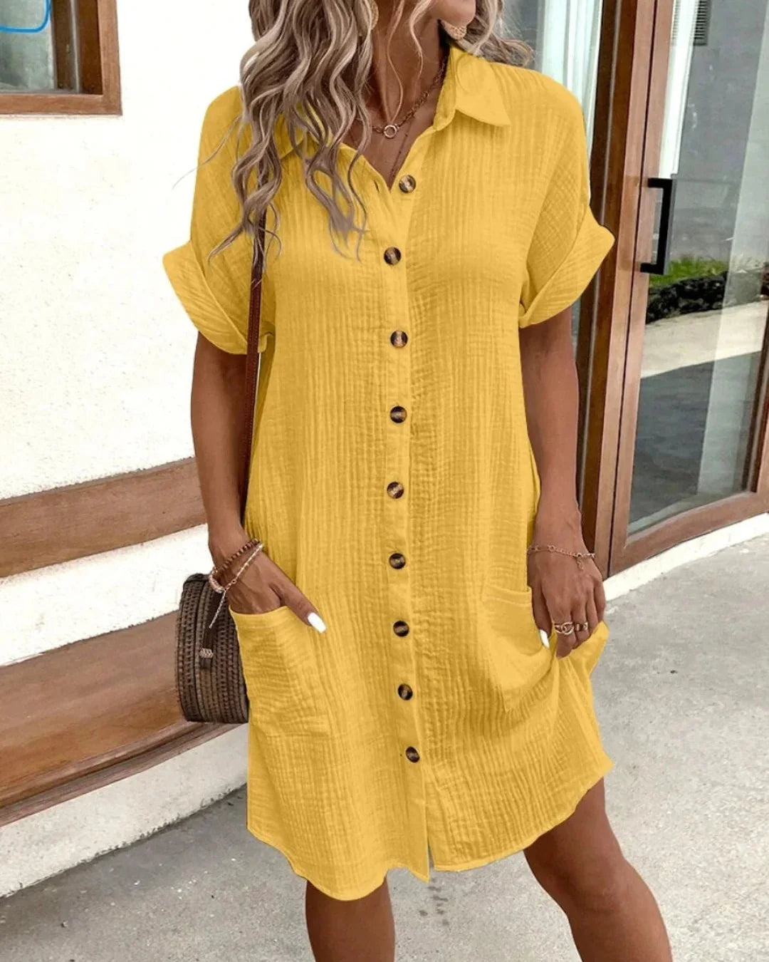 Maisonrivelle | Robe d'été élégante à col en V et à manches