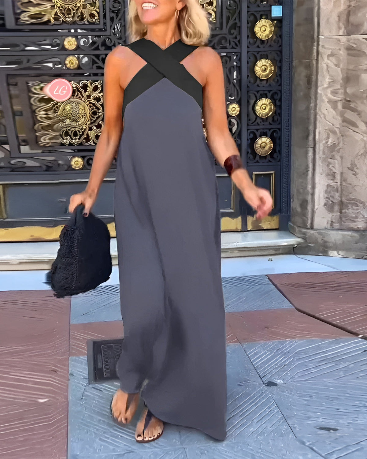 Maisonrivelle | Robe Delphine à motif en forme de croix