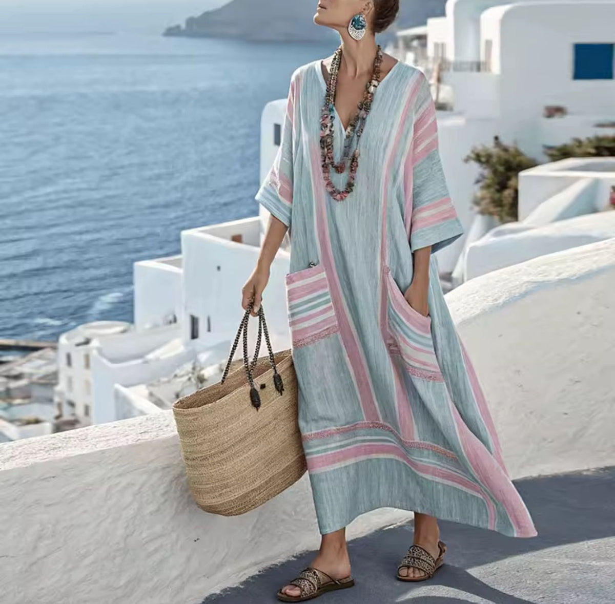 Xalviere | Kristy Elegante Lange Strandjurk Stijlvolle Zomerlook