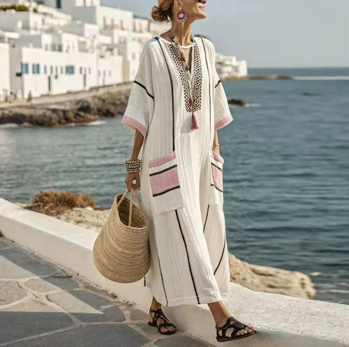 Xalviere | Kristy Elegante Lange Strandjurk Stijlvolle Zomerlook