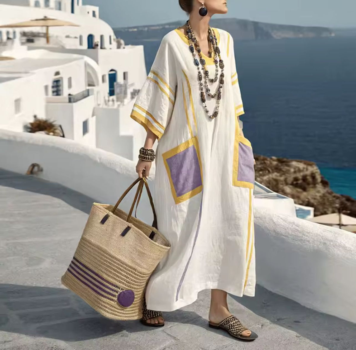 Xalviere | Kristy Elegante Lange Strandjurk Stijlvolle Zomerlook