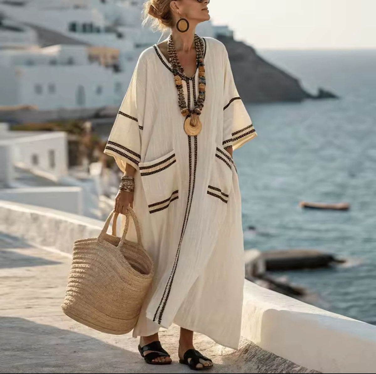 Xalviere | Kristy Elegante Lange Strandjurk Stijlvolle Zomerlook