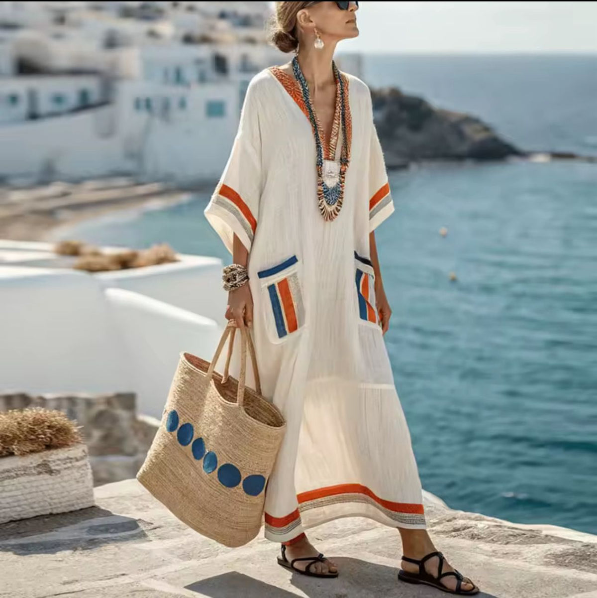 Xalviere | Kristy Elegante Lange Strandjurk Stijlvolle Zomerlook