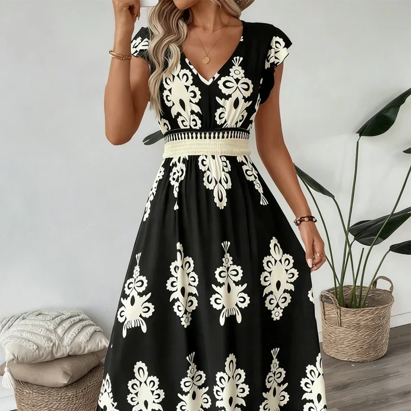 Maisonrivelle | Robe longue à encolure en V Candela