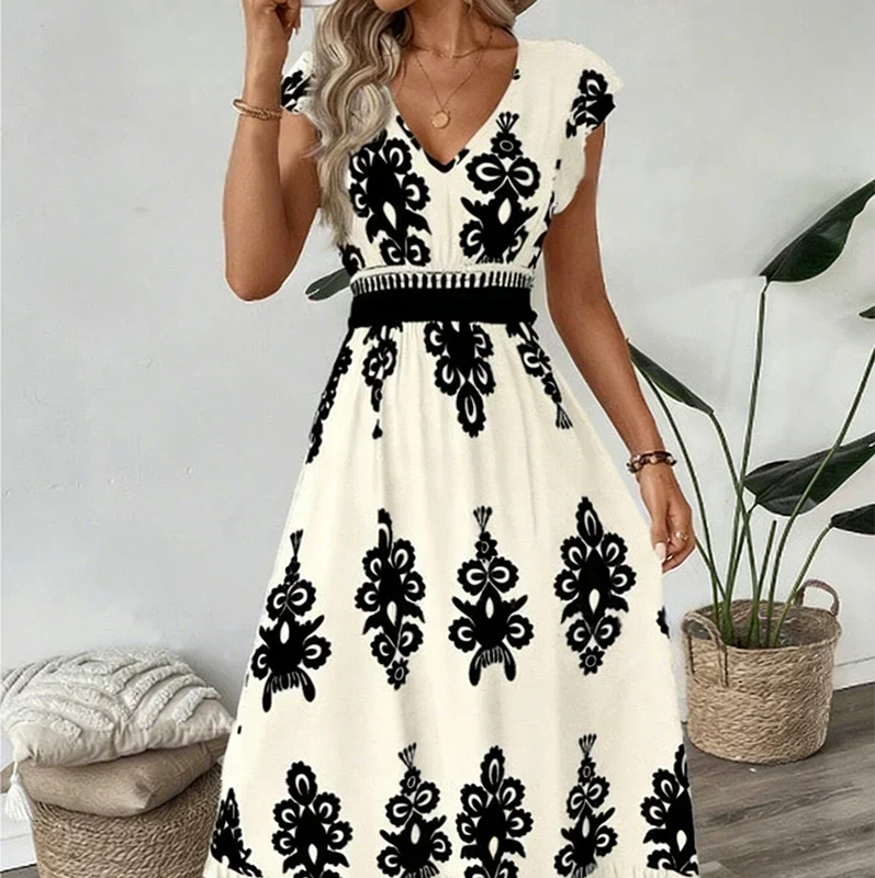 Maisonrivelle | Robe longue à encolure en V Candela