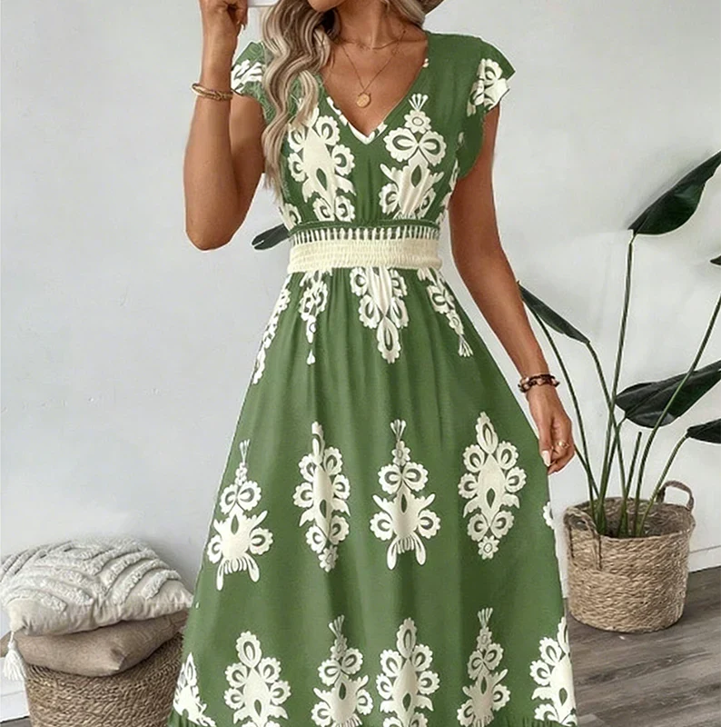 Maisonrivelle | Robe longue à encolure en V Candela